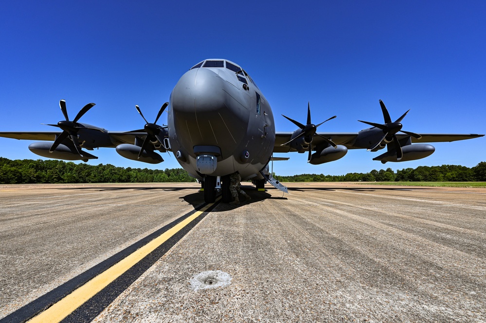 MC-130J parked at Columbus AFB