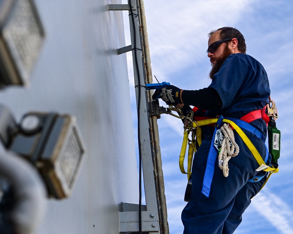 NSWC Corona Technicians prepare the USS Fitzgerald for PACDRAGON 2022