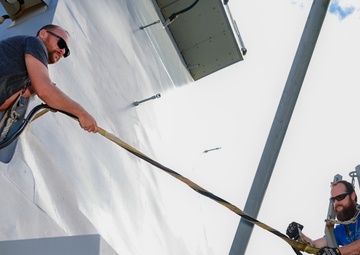 NSWC Corona Technicians prepare the USS Fitzgerald for PACDRAGON 2022
