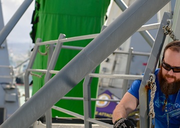 NSWC Corona Technicians prepare the USS Fitzgerald for PACDRAGON 2022