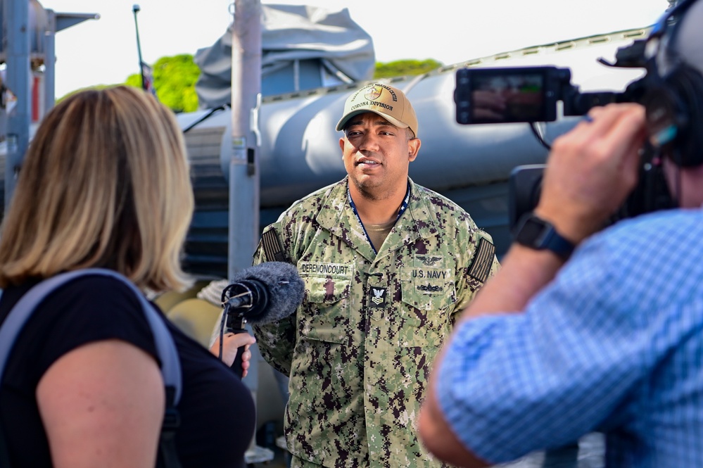 NSWC Corona Technicians prepare the USS Fitzgerald for PACDRAGON 2022