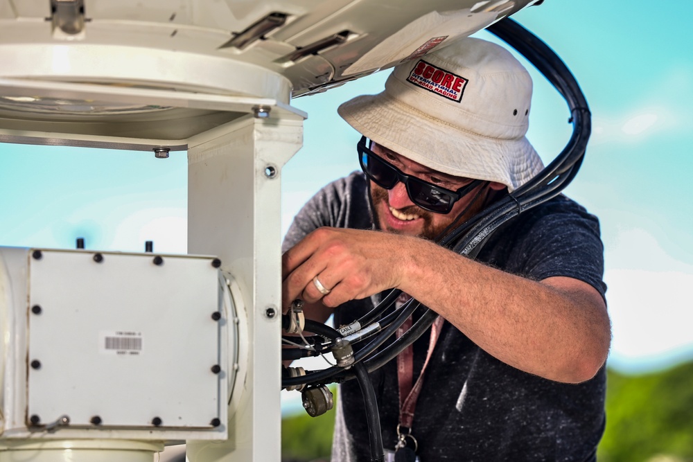 NSWC Corona Technicians prepare the USS Fitzgerald for PACDRAGON 2022