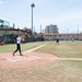 USS Sampson Sailors and JS Izumo Sailors play softball