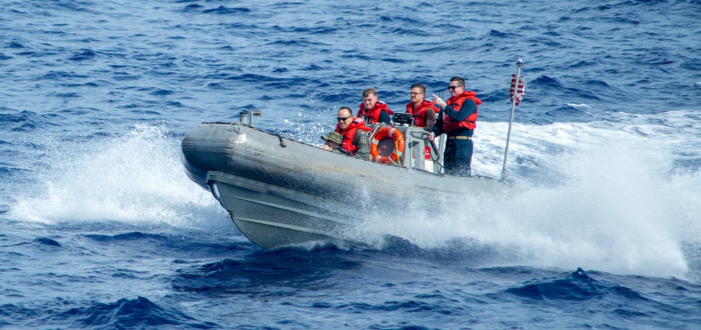 USS Ronald Reagan Commanding Officer Embarks aboard Rigid Hull Inflatable Boat