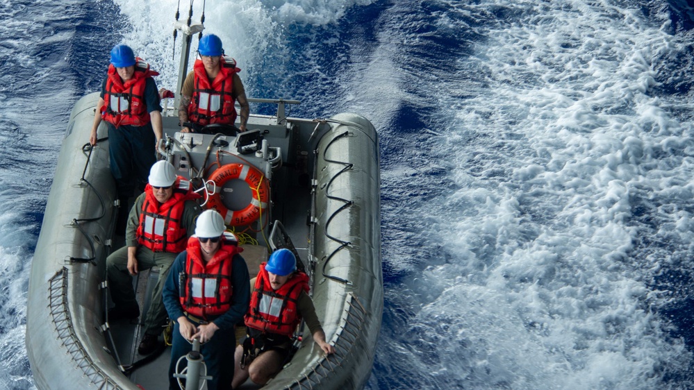 USS Ronald Reagan Commanding Officer Embarks aboard Rigid Hull Inflatable Boat