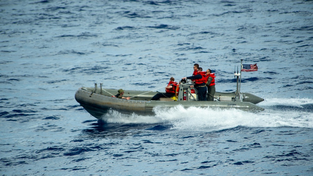 USS Ronald Reagan Commanding Officer Embarks aboard Rigid Hull Inflatable Boat