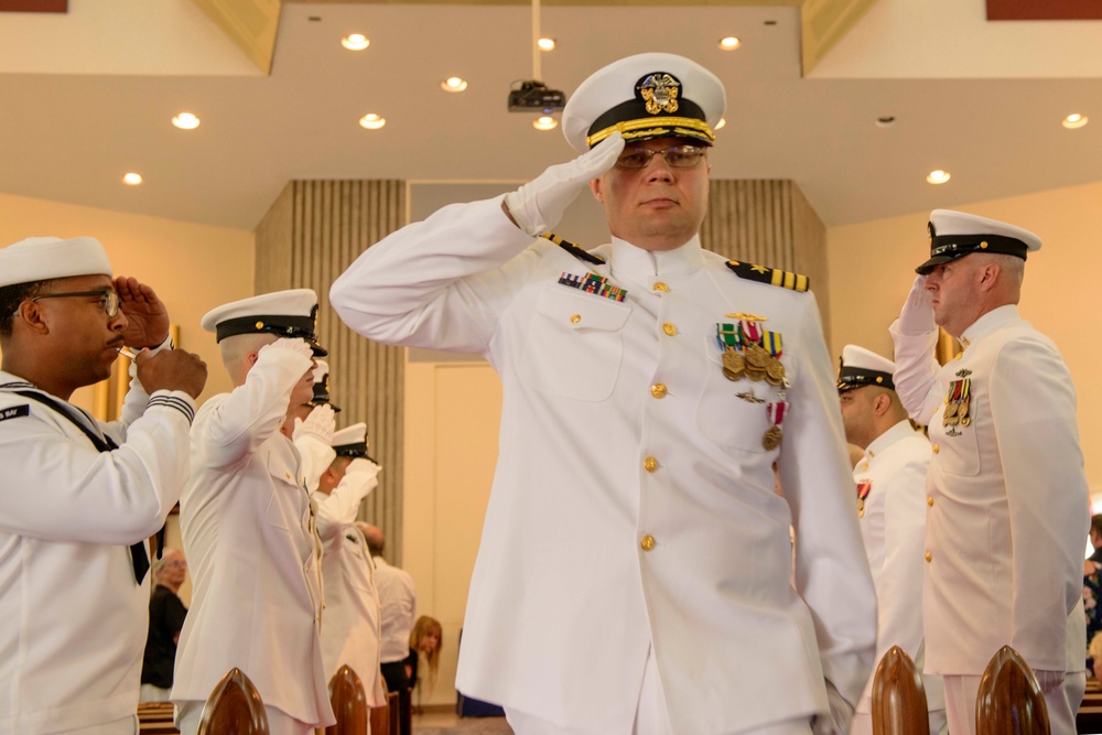 USS Maryland Blue Crew Holds Change of Command