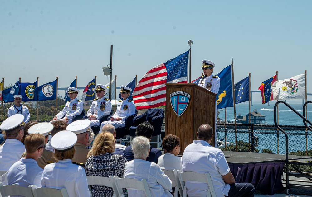 MESG 1 holds a Retirement Ceremony in Honor of Cmdr. Erin A. Griffith aboard USS Midway (CV 41) Museum in San Diego