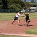 U.S. Navy Sailors from Abraham Lincoln, Gridley participate in a softball game during RIMPAC 2022