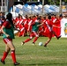 U.S. Navy Sailors from Abraham Lincoln participate in a soccer game against Peruvian sailors during RIMPAC 2022