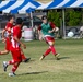 U.S. Navy Sailors from Abraham Lincoln participate in a soccer game against Peruvian sailors during RIMPAC 2022