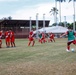 U.S. Navy Sailors from Abraham Lincoln participate in a soccer game against Peruvian sailors during RIMPAC 2022