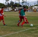 U.S. Navy Sailors from Abraham Lincoln participate in a soccer game against Peruvian sailors during RIMPAC 2022