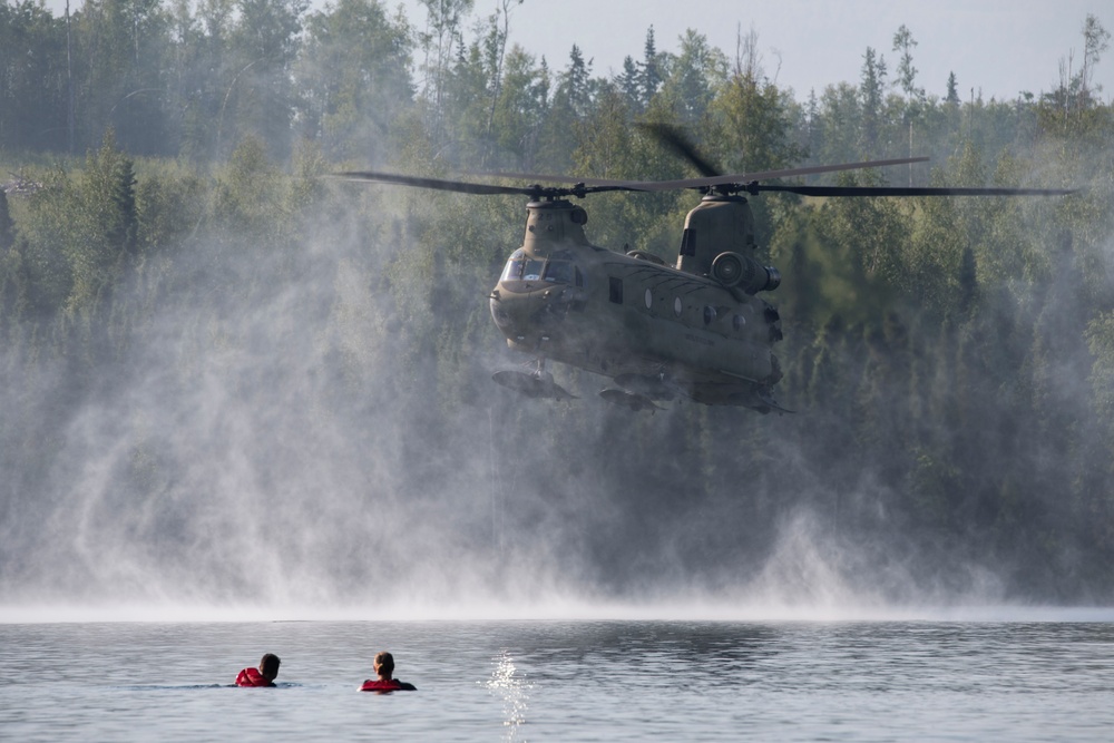 Army engineers and aircrew conduct helocast training at JBER