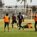 ARM Benito Juarez and ROKS Marado compete in a soccer competition during RIMPAC 2022