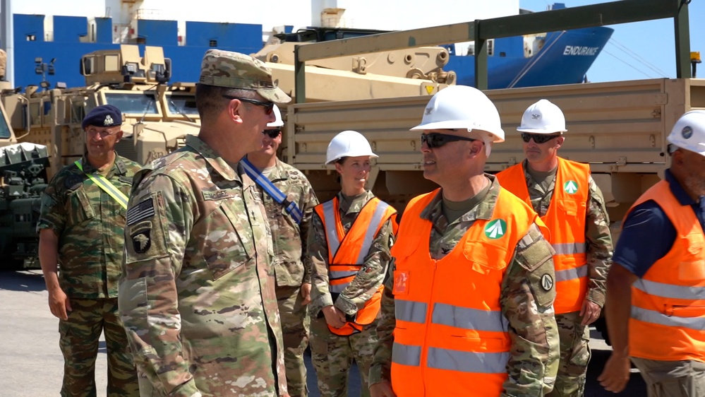 Commander of the 101st Airborne Division (Air Assault) travels to Greece to observe the port operations