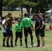 U.S. Navy Sailors from Abraham Lincoln, Fitzgerald compete in a soccer game during RIMPAC 2022