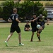 U.S. Navy Sailors from Abraham Lincoln, Fitzgerald compete in a soccer game during RIMPAC 2022