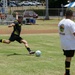 U.S. Navy Sailors from Abraham Lincoln, Fitzgerald compete in a soccer game during RIMPAC 2022