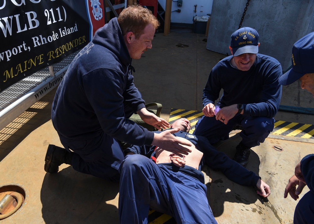 U.S. Coast Guard Oak crew trains enroute to Exercise Argus