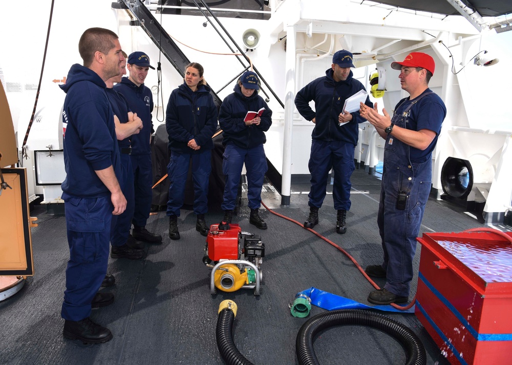 U.S. Coast Guard Oak crew trains enroute to Exercise Argus