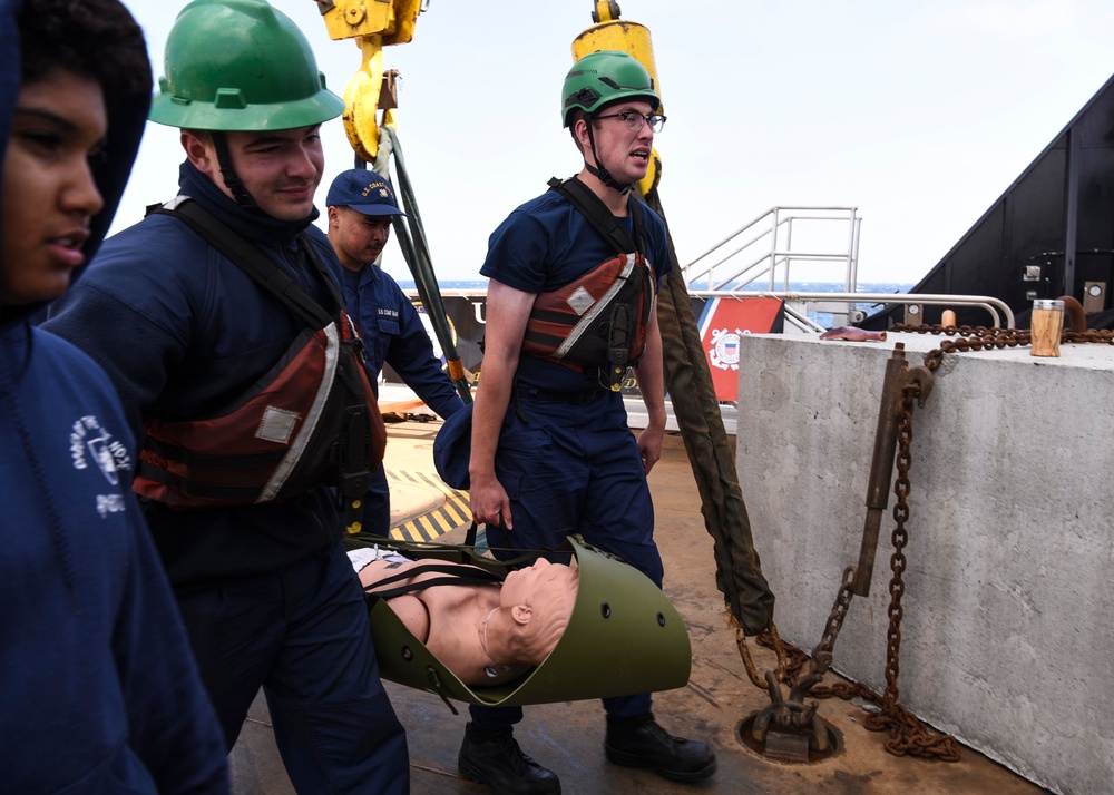 U.S. Coast Guard Oak crew trains enroute to Exercise Argus