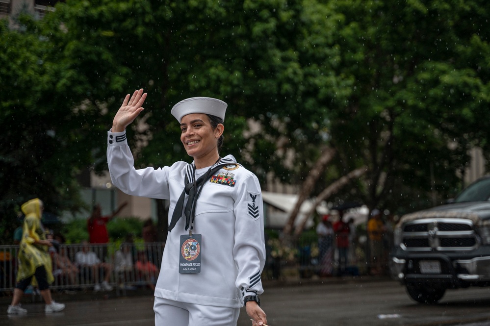 Navy Recruiters Participate in 139th America’s Birthday Parade