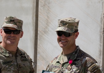 1st Stryker Brigade Combat Team, 4th Infantry Division, Transfer Of Authority Ceremony to 1st Brigade Combat Team, 10th Mountain Division, May 27, 2022, at Erbil Air Base, Iraq.