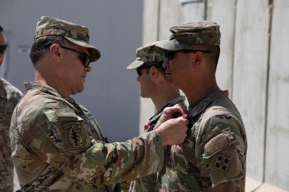 1st Stryker Brigade Combat Team, 4th Infantry Division, Transfer Of Authority Ceremony to 1st Brigade Combat Team, 10th Mountain Division, May 27, 2022, at Erbil Air Base, Iraq.