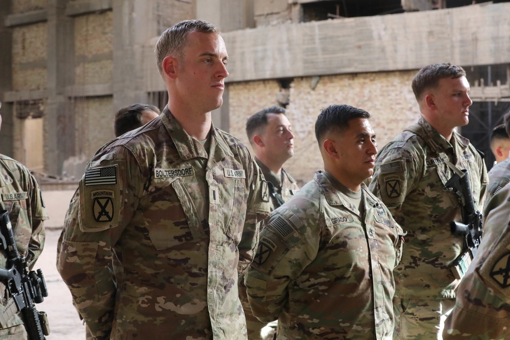 CJTF-OIR’s Task Force Santiago conducts a Soldier sleeve insignia ceremony June 22, 2022, at Union III Forward Operating Base, Iraq