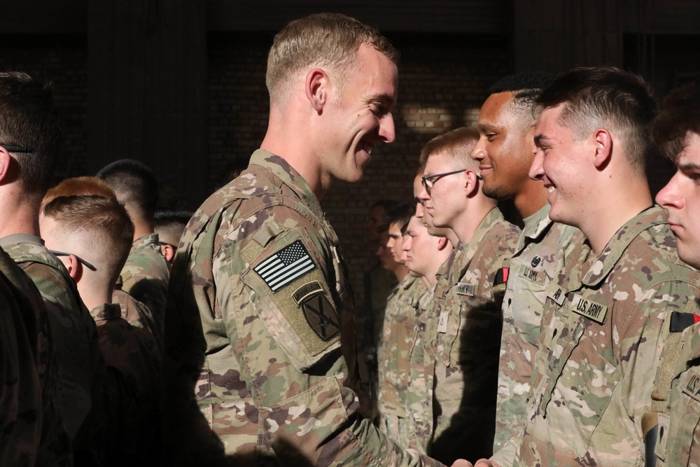 CJTF-OIR’s Task Force Santiago conducts a Soldier sleeve insignia ceremony June 22, 2022, at Union III Forward Operating Base, Iraq