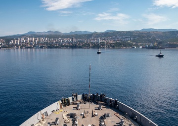 USS Arlington (LPD 24) arrives in Rijeka, Croatia for mid-deployment voyage repair
