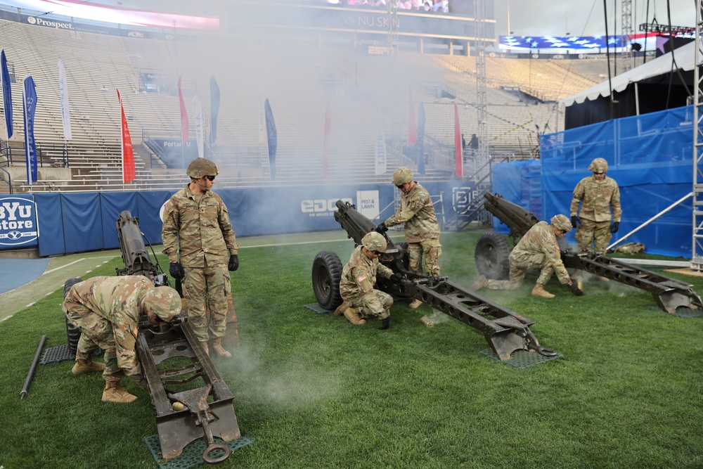 Utah National Guard howitzers start Stadium of Fire with a bang