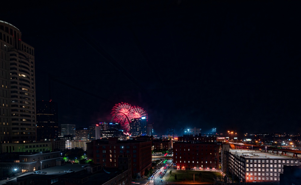 Fourth of July Fireworks Over the Gateway Arch