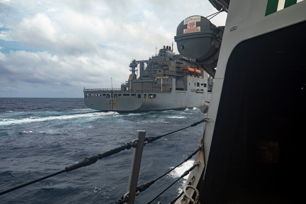 Sailors Aboard USS Dewey (DDG 105) Conduct Replenishment-at-Sea with USNS Cesar Chavez (T-AKE-14)