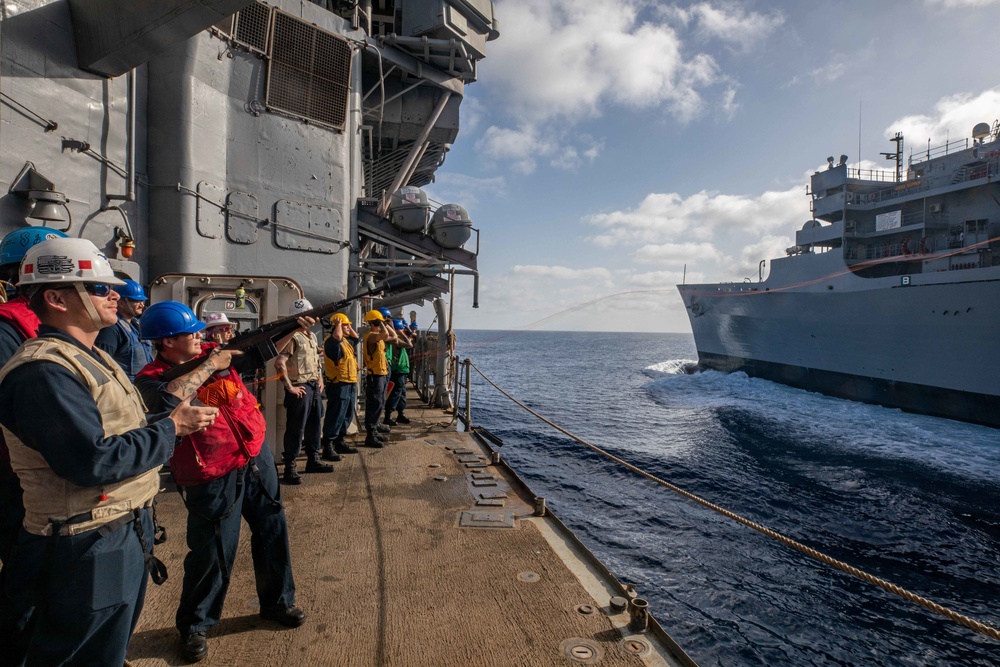 USS San Jacinto conducts replenishment at sea