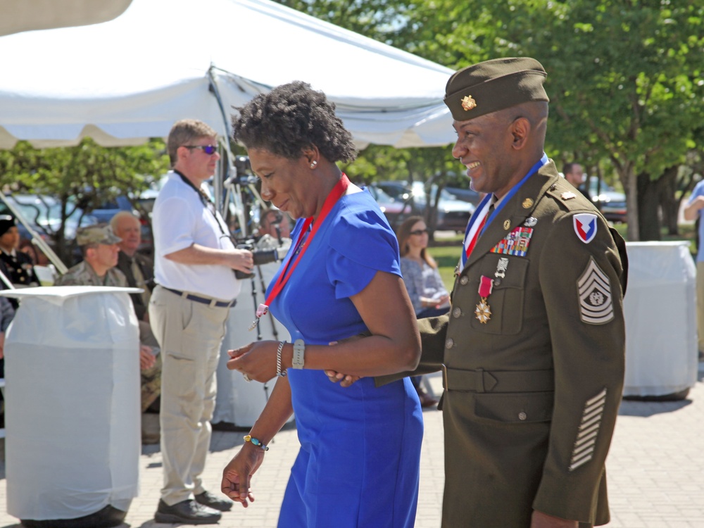 CSM Jerry Charles escorts wife