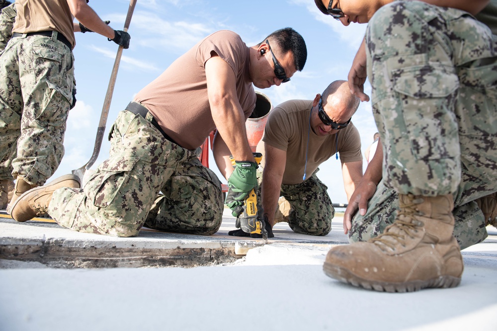 NMCB-14 knocks out some airfield damage repair at NASKW