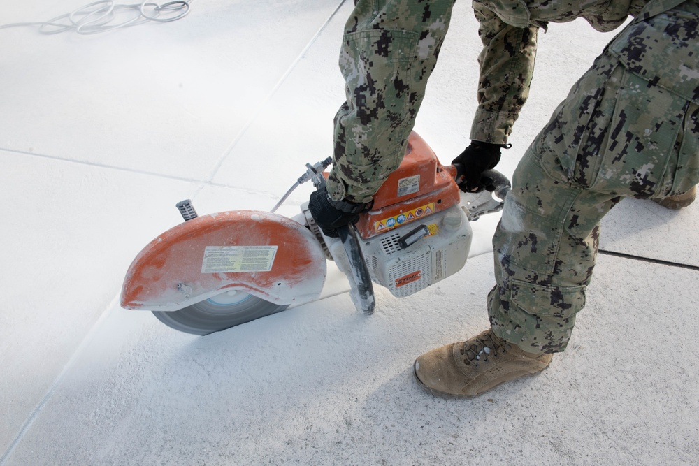 NMCB-14 knocks out some airfield damage repair at NASKW