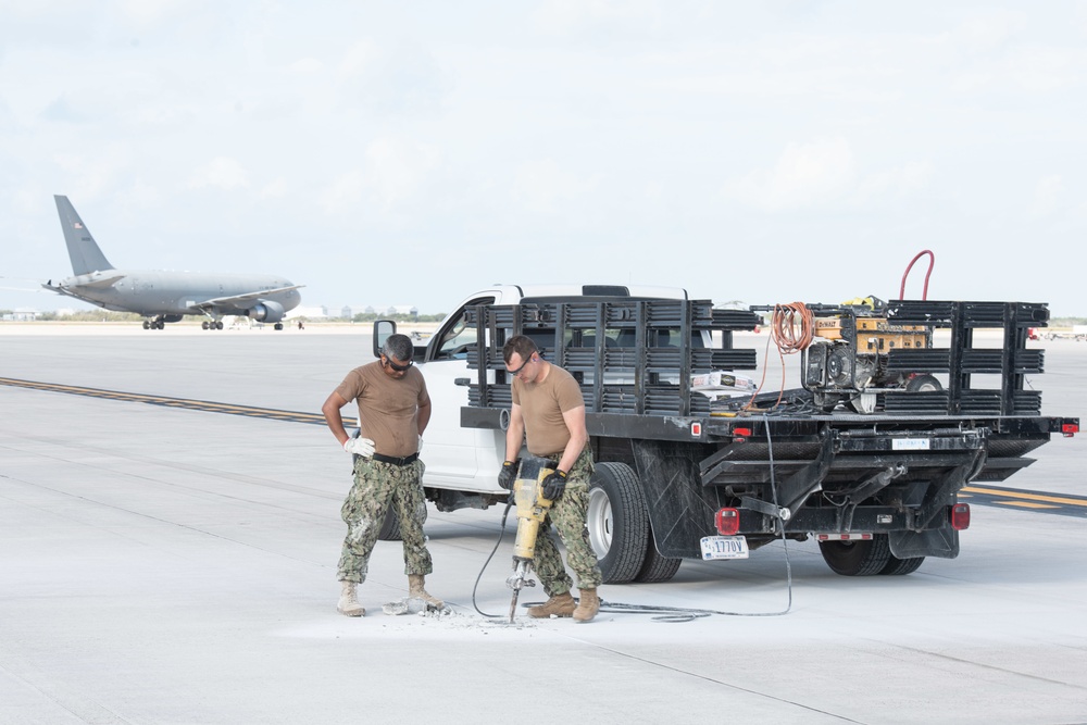 NMCB-14 knocks out some airfield damage repair at NASKW