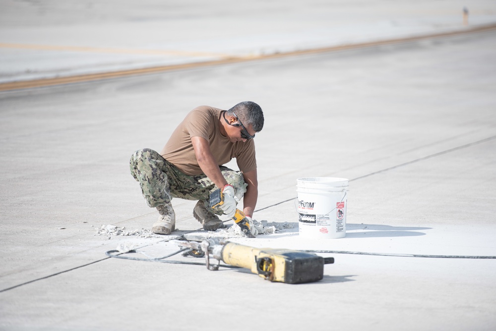 NMCB-14 knocks out some airfield damage repair at NASKW