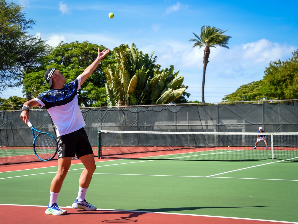 Japan and Republic of Korea Sailors Compete in Tennis Tournament at RIMPAC 2022