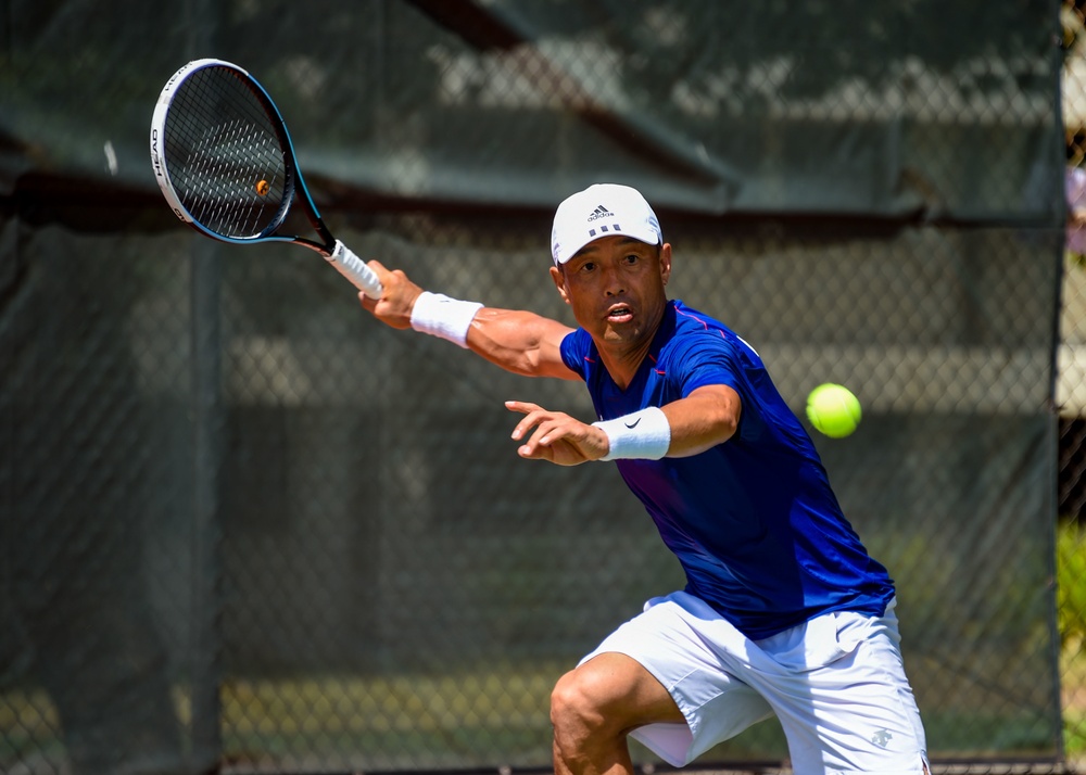 Japanese and Republic of Korea Sailors Compete in Tennis Tournament at RIMPAC 2022