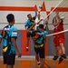 Indonesian and Peruvian Navy Sailors Compete in a Volleyball Tournament at RIMPAC 2022