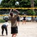U.S. Navy Sailors and Royal New Zealand Sailors play a game of sand volleyball during RIMPAC 2022