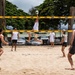 Royal Australian Navy Sailors play a game of sand volleyball during RIMPAC 2022