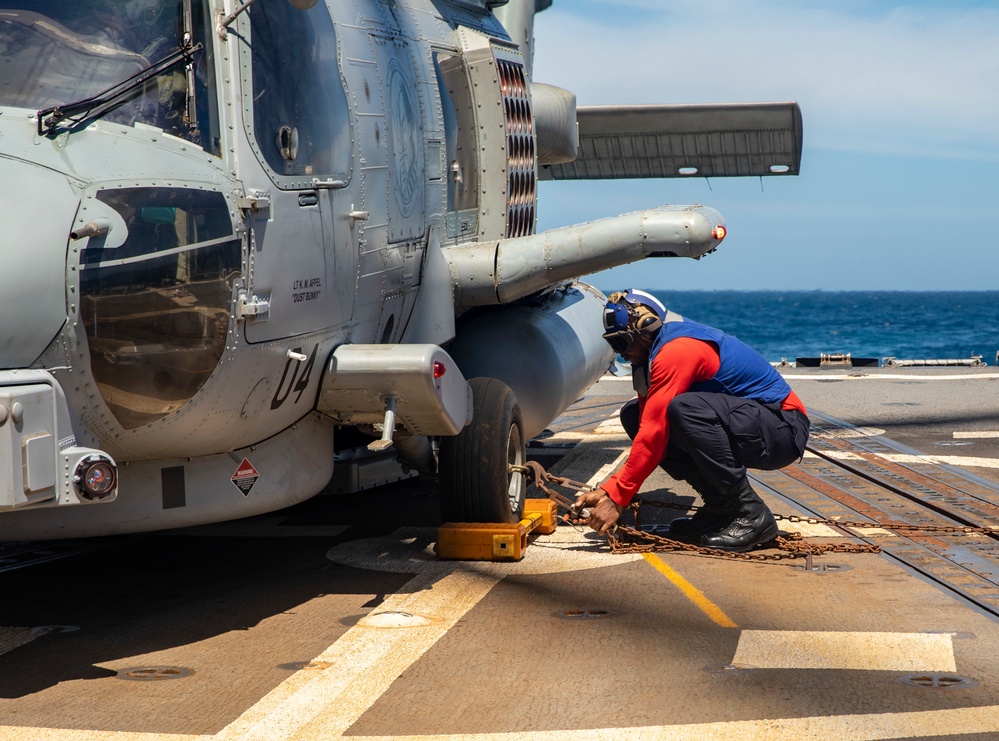 Sailors Conduct Flight Operations Aboard USS Dewey (DDG 105)