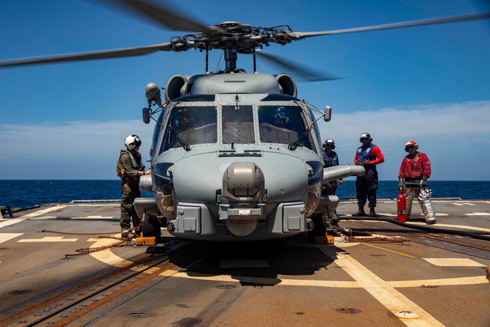 Sailors Conduct Flight Operations Aboard USS Dewey (DDG 105)