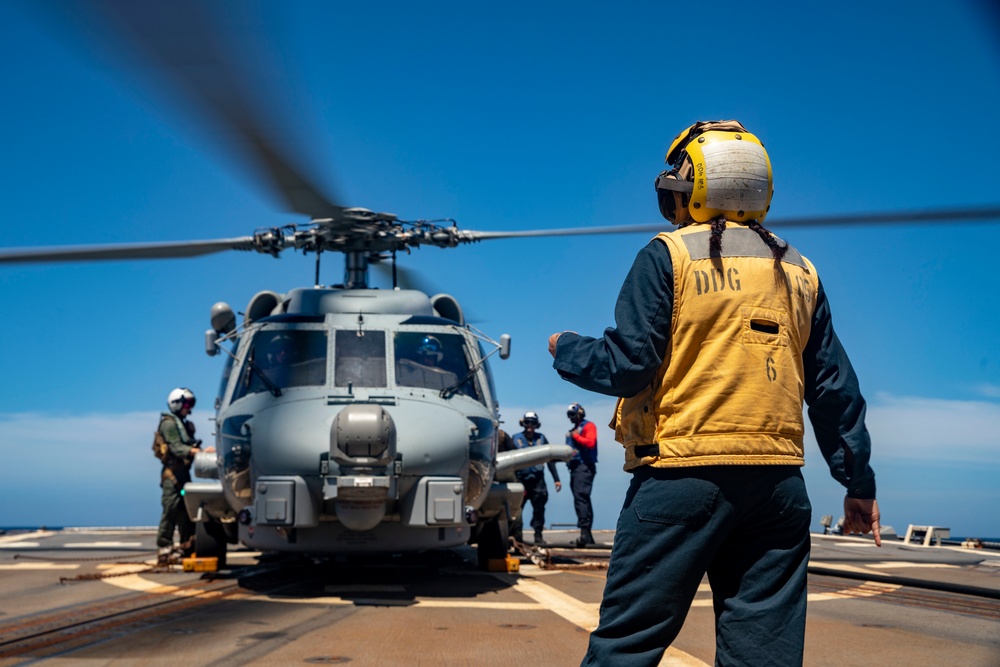 Sailors Conduct Flight Operations Aboard USS Dewey (DDG 105)