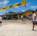 U.S. Navy Sailors from Abraham Lincoln, William P. Lawrence compete in a volleyball game during RIMPAC 2022